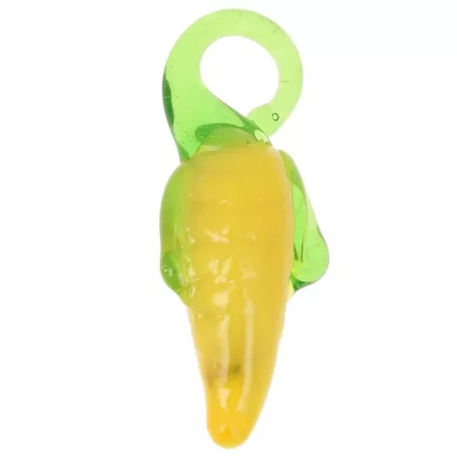 Ciondolo in vetro mais 25x7 mm - Giallo - Verde x4