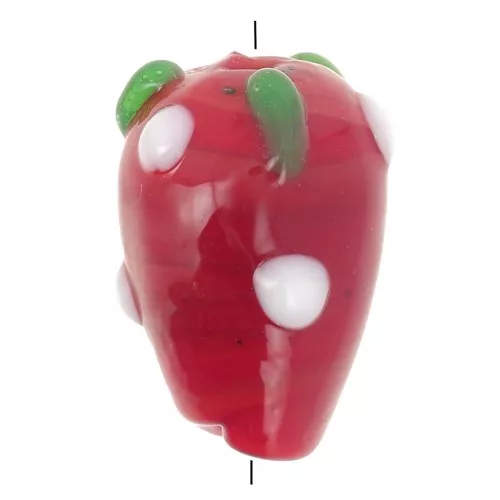 Perla di vetro 12x8 mm - Rosso x1