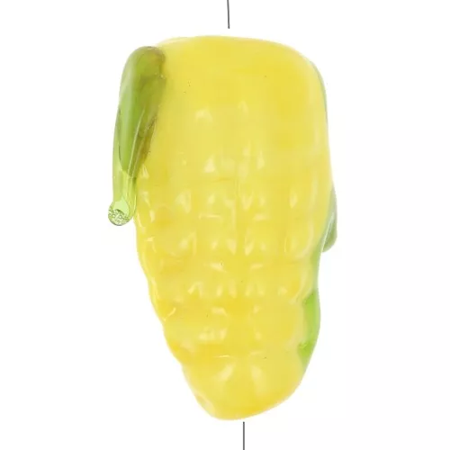 Perla di vetro di mais 17x8,5 mm - Giallo x1