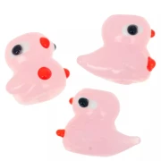 Perla di vetro a forma di anatra 19,5x16 mm - Rosa x1
