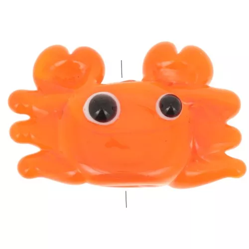 Perla granchio di vetro 15x22 mm - Arancione x1