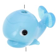 Perla di vetro a forma di balena 14x19 mm - Blu x1|raw }}