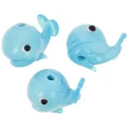 Perla di vetro a forma di balena 14x19 mm - Blu x1