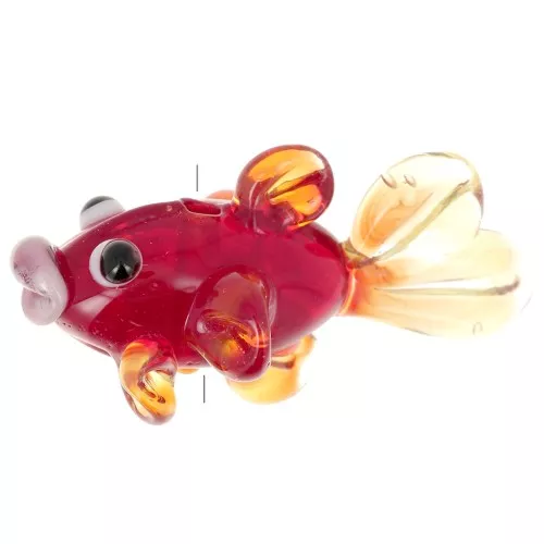 Perla di vetro per pesci 16x31 mm - Rosso x1