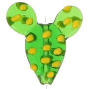 Perla di vetro cactus 25x22 mm - Verde - Giallo x1|raw }}