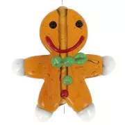 Perlina in vetro a forma di omino di pan di zenzero 28x25 mm - Marrone x1