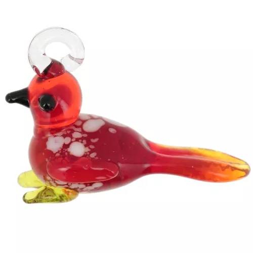 Pendente uccello in vetro 22x29 mm - Rosso x1