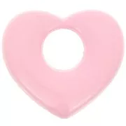 Pendente cuore in ottone 16x18 mm - Rosa x1