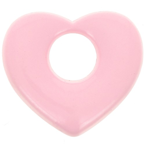 Pendente cuore in ottone 16x18 mm - Rosa x1