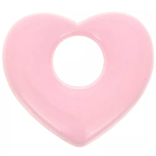 Pendente cuore in ottone 16x18 mm - Rosa x1