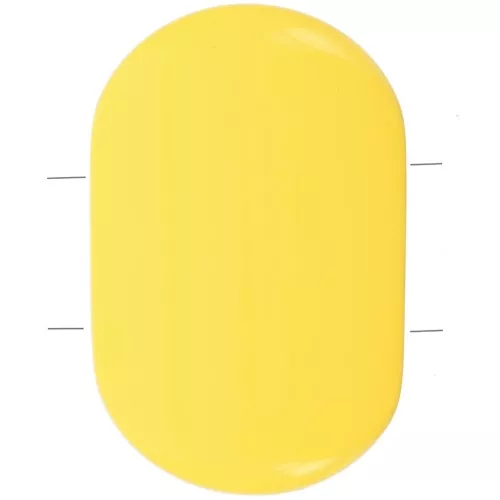 Perlina rettangolare arrotondata 2 fori 27x17 mm in resina opaca - Giallo limone x1