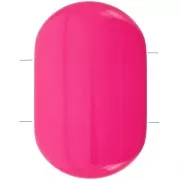 Perlina rettangolare rotonda a 2 fori in resina opaca 27x17 mm - Rosa scuro x1