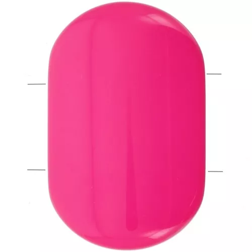 Perlina rettangolare rotonda a 2 fori in resina opaca 27x17 mm - Rosa scuro x1