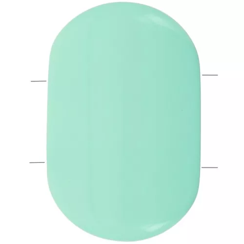 Perlina rettangolare arrotondata 2 fori 27x17 mm in resina opaca - Verde turchese x1