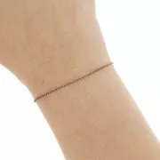 Catena maglia pallina 1 mm rame antico x1m