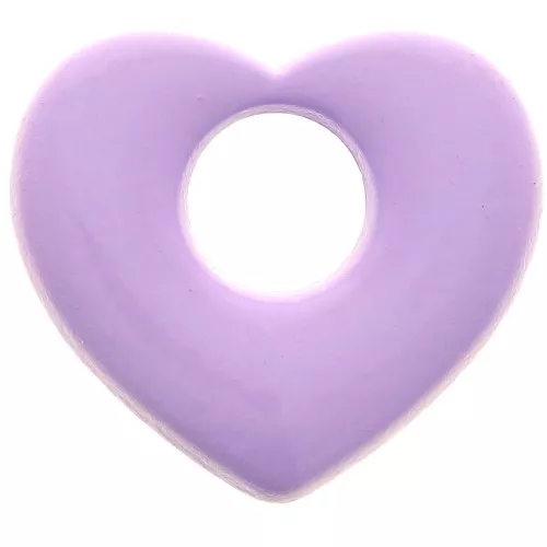 Pendente cuore in ottone 16x18 mm - Lilla x1