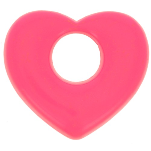 Pendente cuore in ottone 16x18 mm - Rosa fluorescente x1