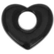 Pendente cuore in ottone 16x18 mm - Nero x1