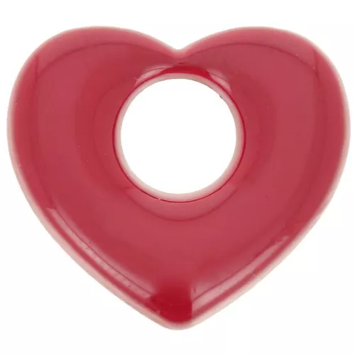 Ciondolo a cuore in ottone 16x18 mm - Rosso x1
