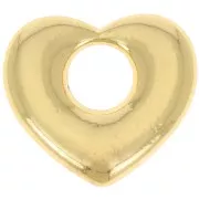 Pendente cuore in ottone 16x18 mm -Dorato x1