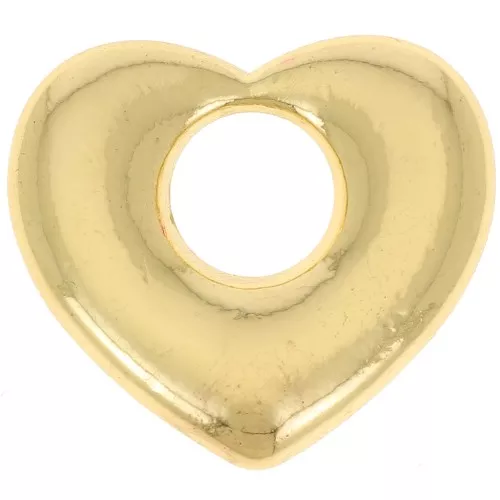 Pendente cuore in ottone 16x18 mm -Dorato x1