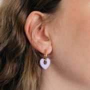 Pendente cuore in ottone 16x18 mm -Dorato x1