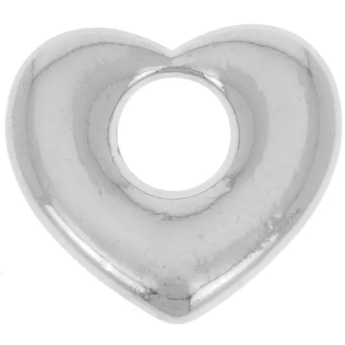 Pendente cuore in ottone 16x18 mm - Argento x1