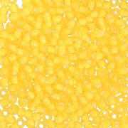 Perla Preciosa 11/0 2 mm - Giallo trasparente con riflessi ambra e rivestimento bianco gesso x 20 g