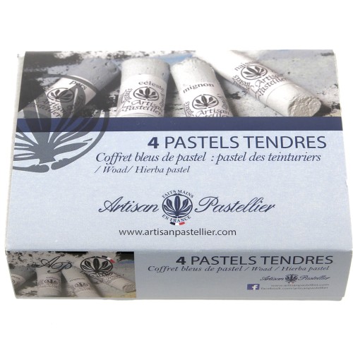 Set di 4 pastelli morbidi - Bleus de pastel - Pastel des teinturiers x1