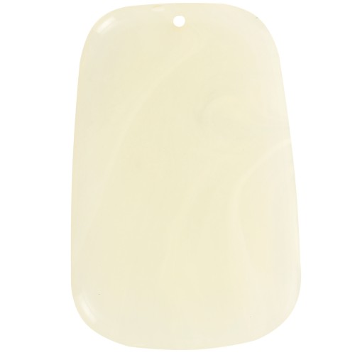 Pendente a trapezio in resina traslucida - 40x27 mm - Marmo avorio x1