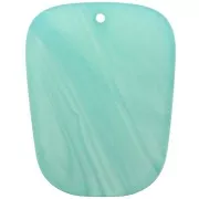 Pendente a trapezio in resina traslucida - 28x22 mm - Blu Caraibi marmorizzato x1