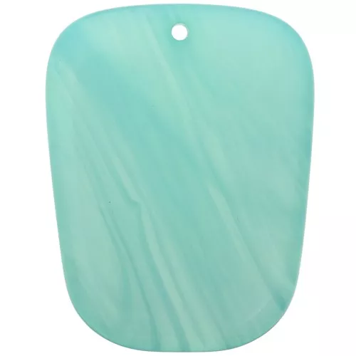 Pendente a trapezio in resina traslucida - 28x22 mm - Blu Caraibi marmorizzato x1