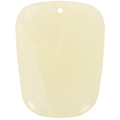 Pendente a trapezio in resina traslucida - 28x22 mm - Marmo avorio x1