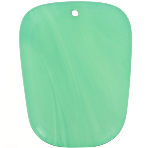 Pendente a trapezio in resina traslucida-28x22 mm - Verde turchese marmorizzato x1