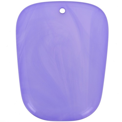 Pendente a trapezio in resina traslucida - 28x22 mm - marmo lavanda x1