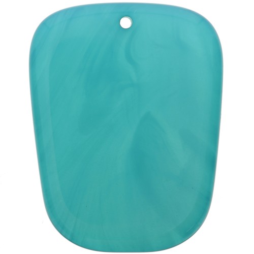 Pendente a trapezio in resina traslucida - 28x22 mm - marmo blu laguna x1