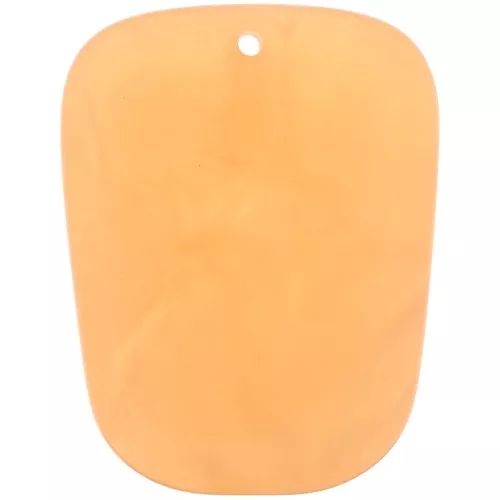 Ciondolo a trapezio in resina traslucida - 28x22 mm - Arancione marmorizzato x1