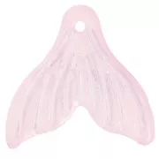 Pendente a coda di pesce in vetro 19x20 mm - Rosa chiaro x10