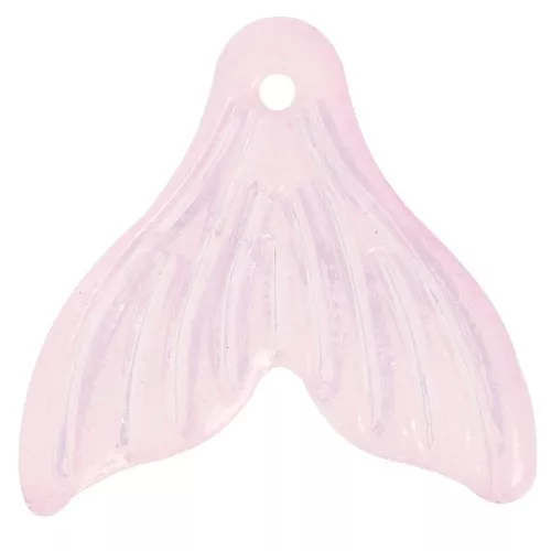 Pendente a coda di pesce in vetro 19x20 mm - Rosa chiaro x10