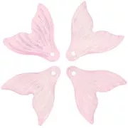 Pendente a coda di pesce in vetro 19x20 mm - Rosa chiaro x10