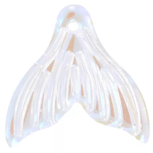 Pendente a coda di pesce in vetro 19x20 mm - Trasparente effetto AB x10
