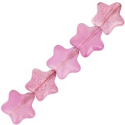 Perle di vetro a stella 8 mm - Fucsia - Glitter oro x10|raw }}