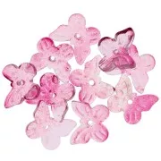 Perle farfalla 9,5x11 mm - Fucsia - Oro screziato x10