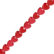Perle cuore in madreperla 6 mm - Rosso x39cm|raw }}