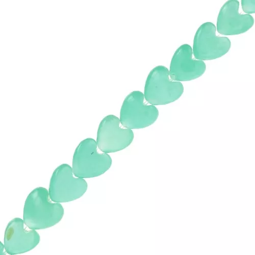 Perle cuore in madreperla 6 mm - Turchese x39cm