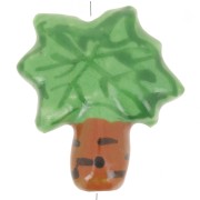 Perla di palma in ceramica 22x21 mm - Verde - Marrone chiaro x1