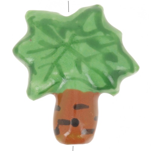 Perla di palma in ceramica 22x21 mm - Verde - Marrone chiaro x1