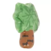 Perla di palma in ceramica 22x21 mm - Verde - Marrone chiaro x1