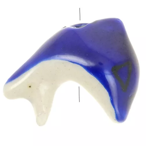 Perla delfino in ceramica 16x19 mm - Blu x1