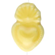 Perla a forma di cuore, ex voto messicano in ceramica, 15x10 mm - Giallo iridescente x1